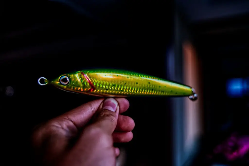 Yellow green colored topwater bait that best attracts huge bass fish