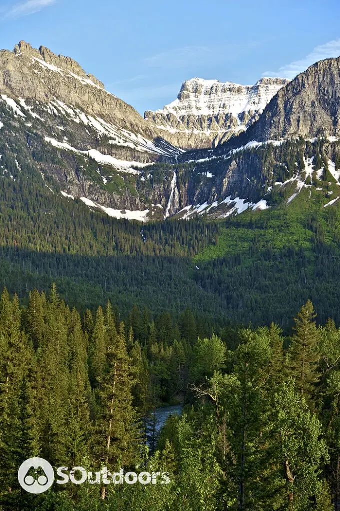 Glacier National Park, Montana, USA breath taking view of mountains with glacier