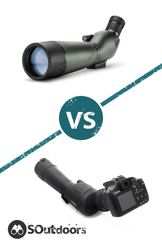 Comparison between spotting scope and a camera