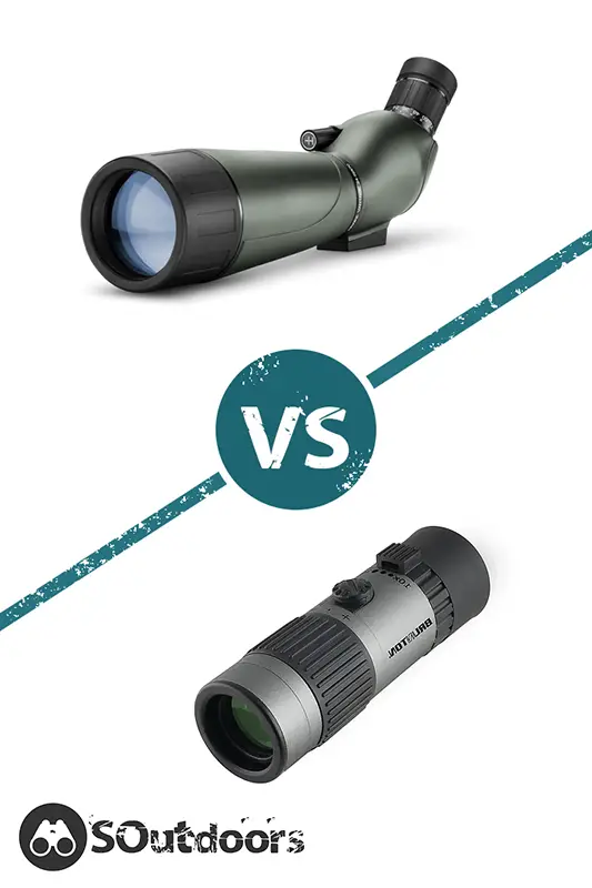 A simple comparison of spotting scope and a monocular