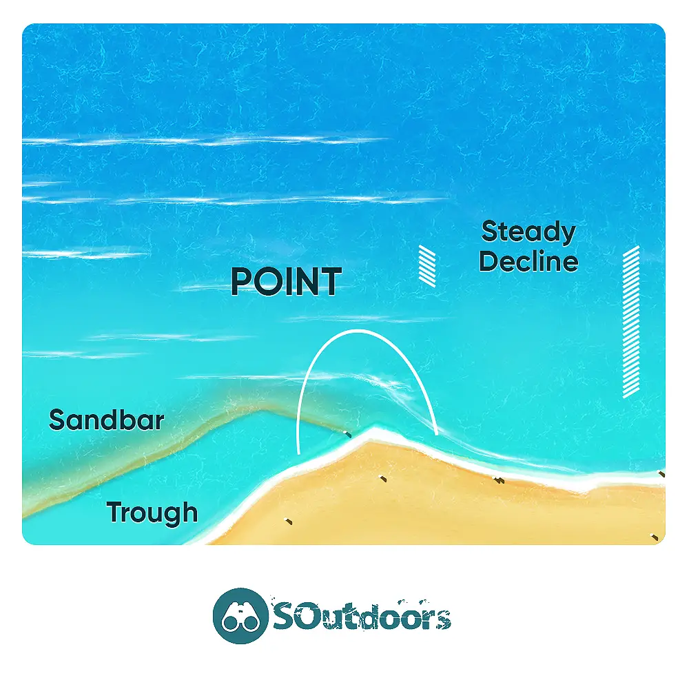 Points area in the seashore infographics