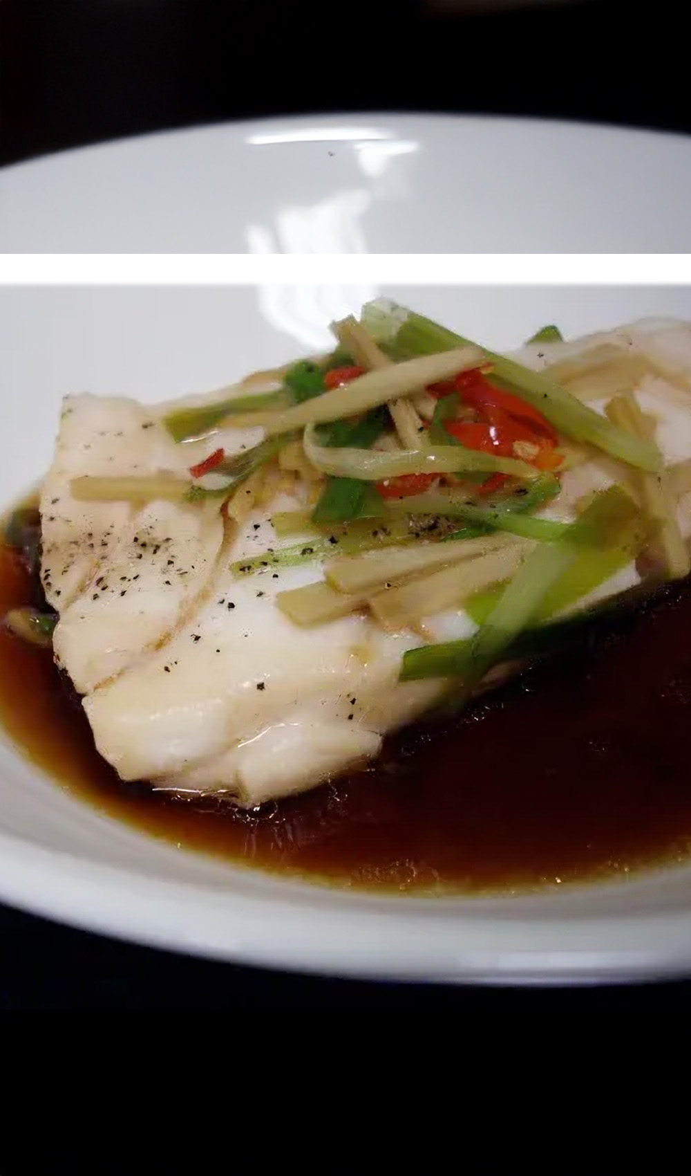 Steamed Chilean Sea Bass With Ginger & Scallions