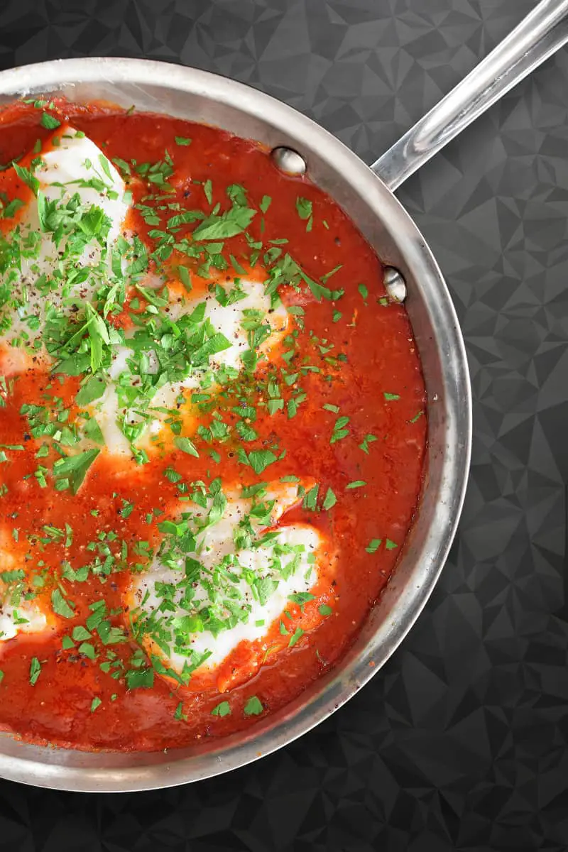 4-Poached Cod in Tomato Sauce – Easy One-Pan Cod Recipe-800PoachedCodinTomatoSauceSBCod00 Poached Cod in Tomato Sauce - Easy One-pan Cod Recipe