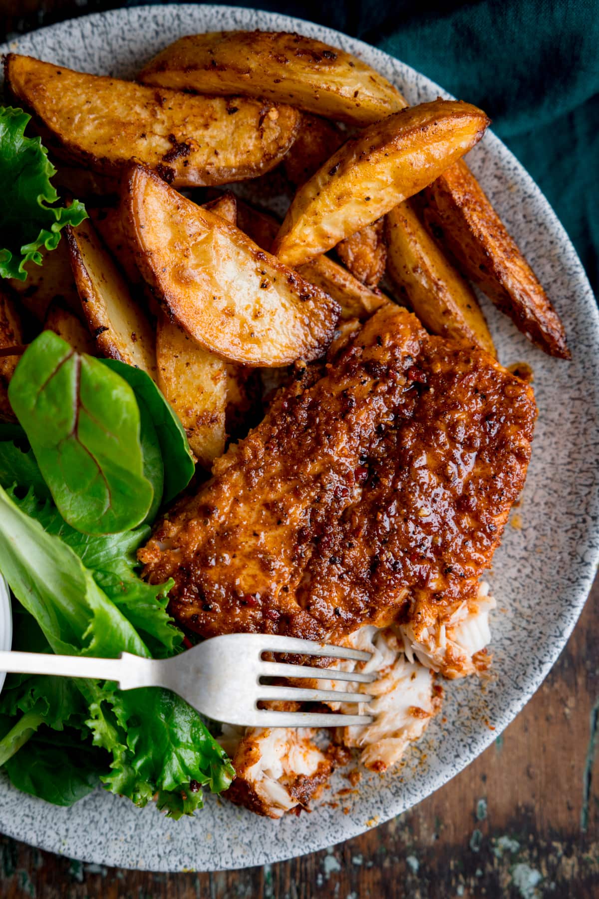 1-Cajun Cod with Smoky Potato Wedges-Cajun-Cod-tall3 Cajun Cod With Smoky Potato Wedges