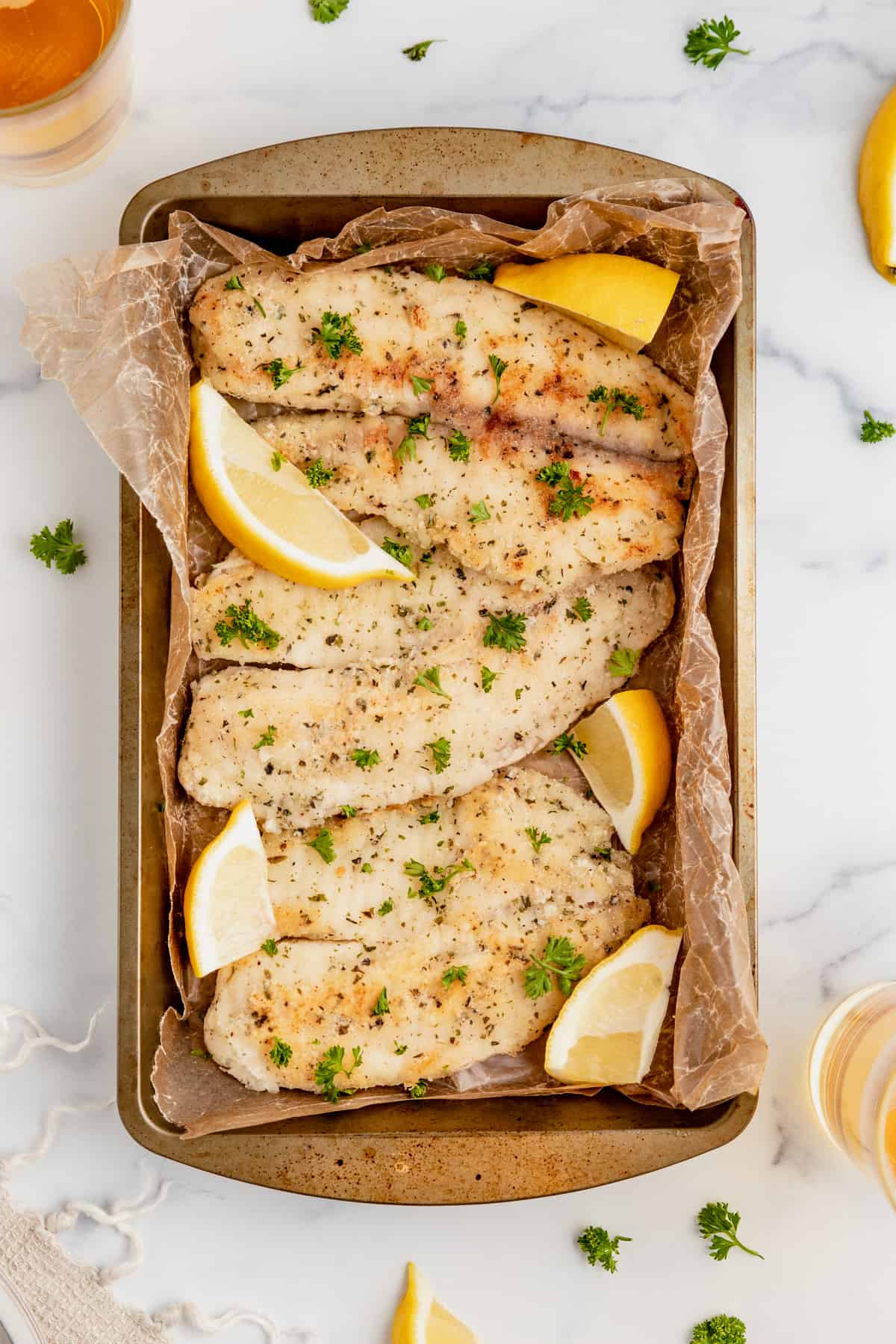 1-Gluten-Free Breaded Fish-Gluten-Free-Breaded-Fish-Styled-In-Baking-Pan-Close-Up Gluten-Free Breaded Fish