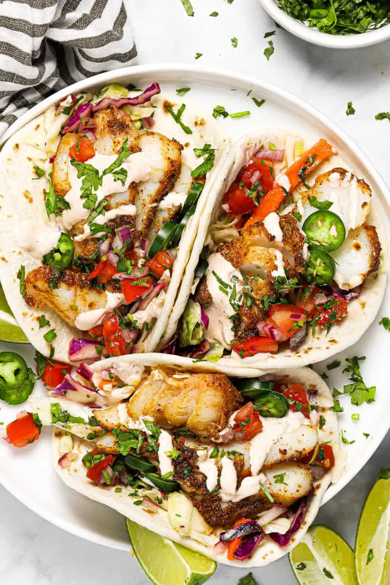 20-Minute Baked Fish Tacos with Slaw