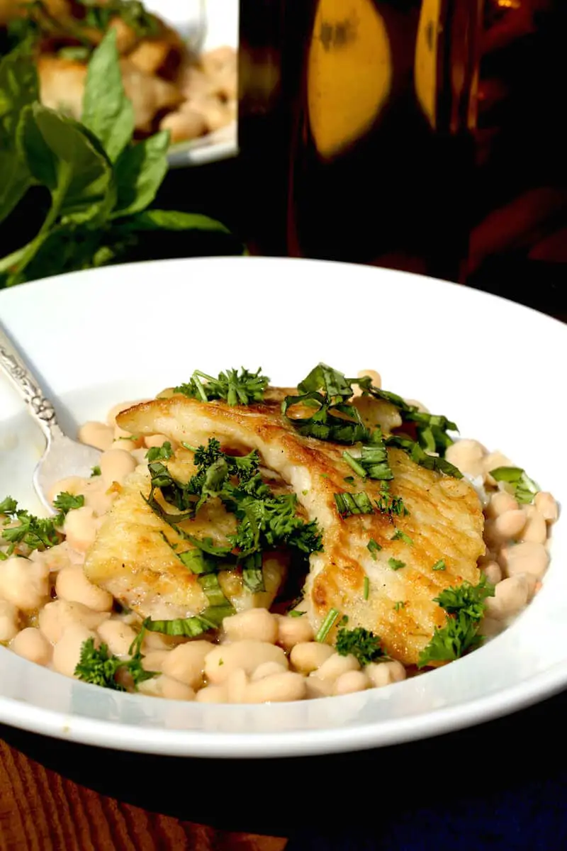 Crappie with White Beans and Basil