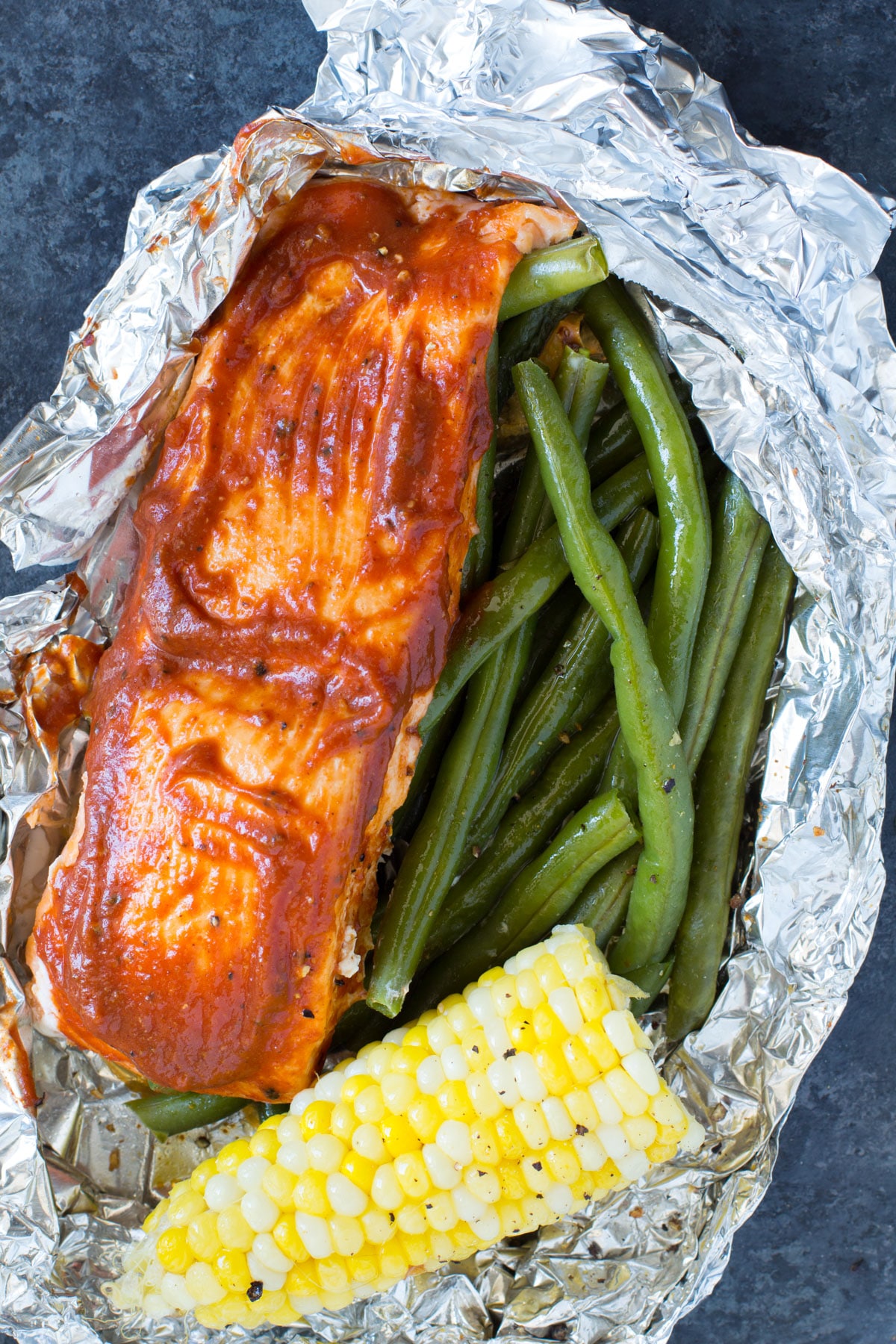 Bbq Salmon Recipes In Foil - 2-Barbecue Salmon Foil Packets with Green Beans & Corn-Barbecue-Salmon-Foil-Packets-3