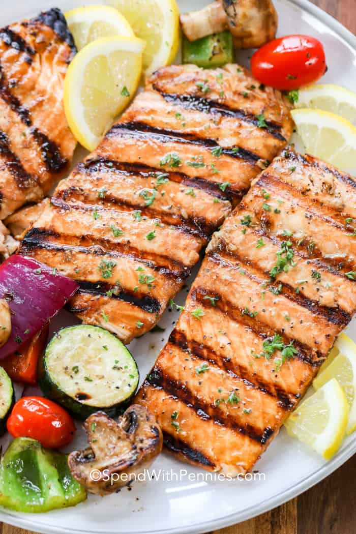 grilled salmon dinner ideas - 5-Grilled Salmon with Sweet-Savory Glaze-Grilled-Salmon-SpendWithPennies-4