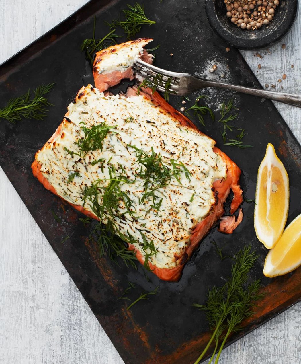 Oven Baked Salmon With Skin Recipes - 7-Oven Baked Salmon With Creamy Herb Finish-picture -v