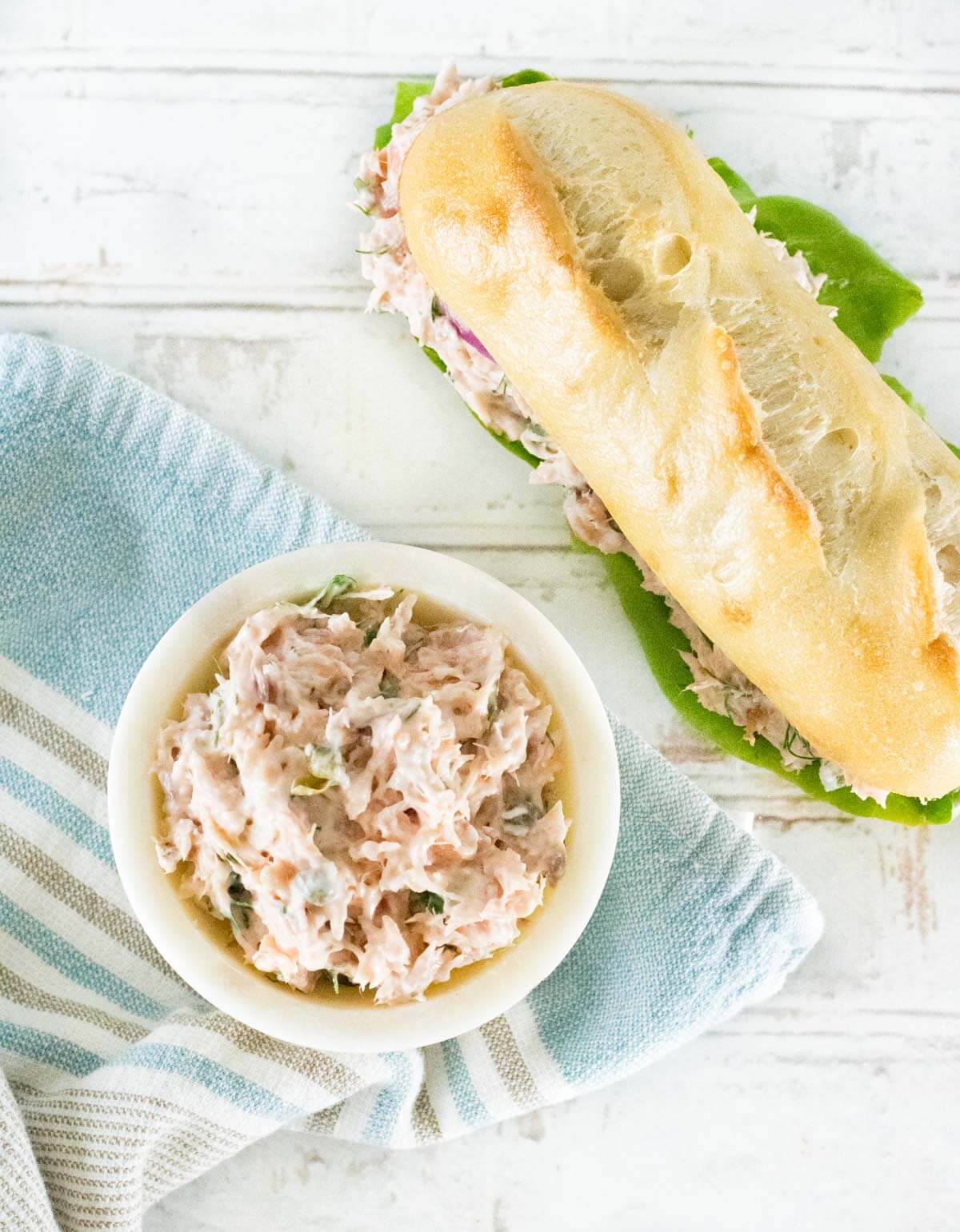 salmon salad sandwich recipes - 10-Smoky Salmon Salad Sandwich-salmon-salad-in-bowl