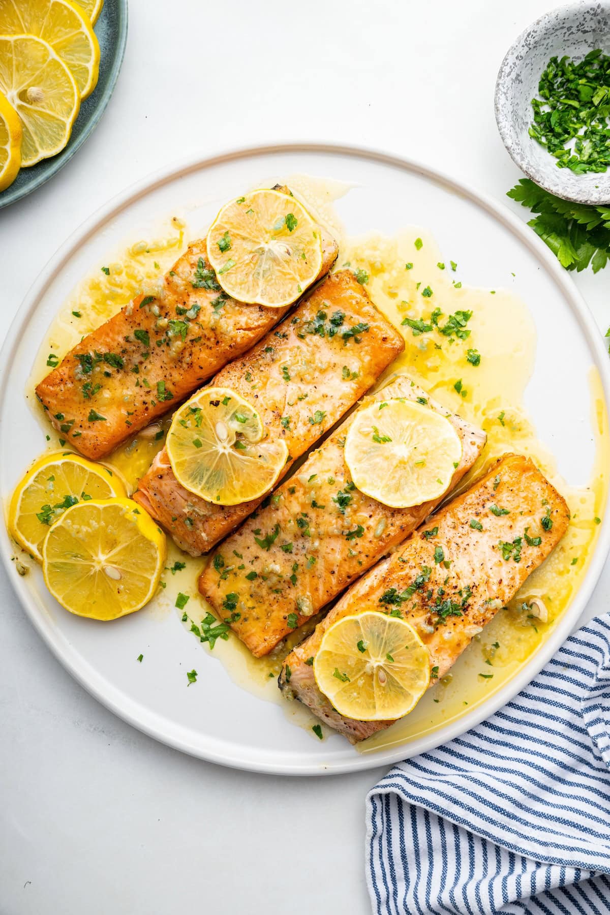 pan seared salmon recipes - 4-Garlic Butter Pan Seared Salmon-pan-seared-salmon-overhead-on-plate