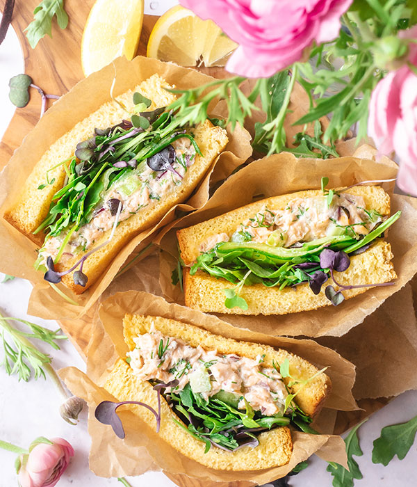 salmon salad sandwich recipes - 7-Poached & Herb Salmon Salad Sandwich-Yokos-kitchen-Salmon-Salad-Sandwich-600x700-1