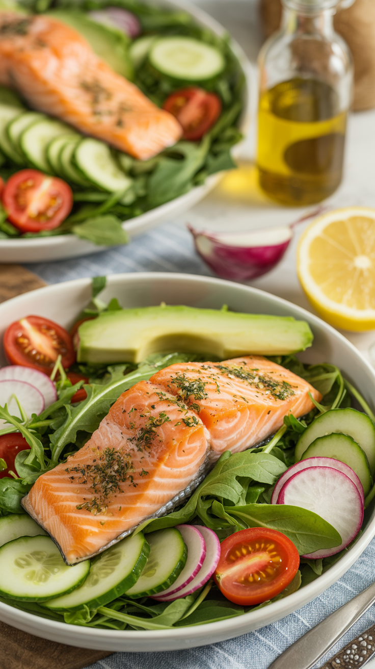 pin-1-Chic baked salmon herb garden salad-3