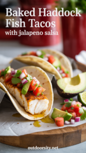 Crispy Baked Haddock Fish Taco with Jalapeño Salsa Recipe—Beach Vibes, No Sunscreen Required