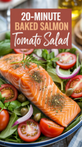 20-Minute Baked Salmon Tomato Salad Recipe So Easy Your Oven Takes the Credit