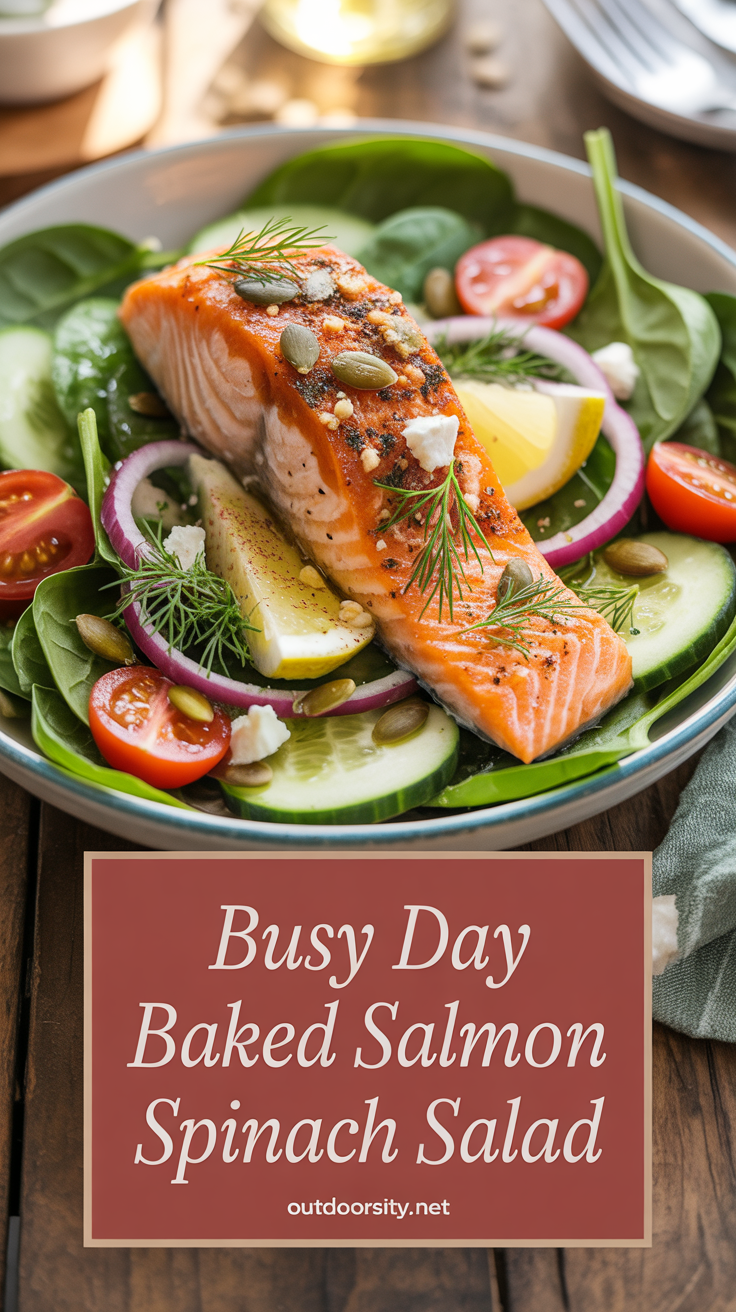 pin-1-Busy day baked salmon spinach salad-3-1