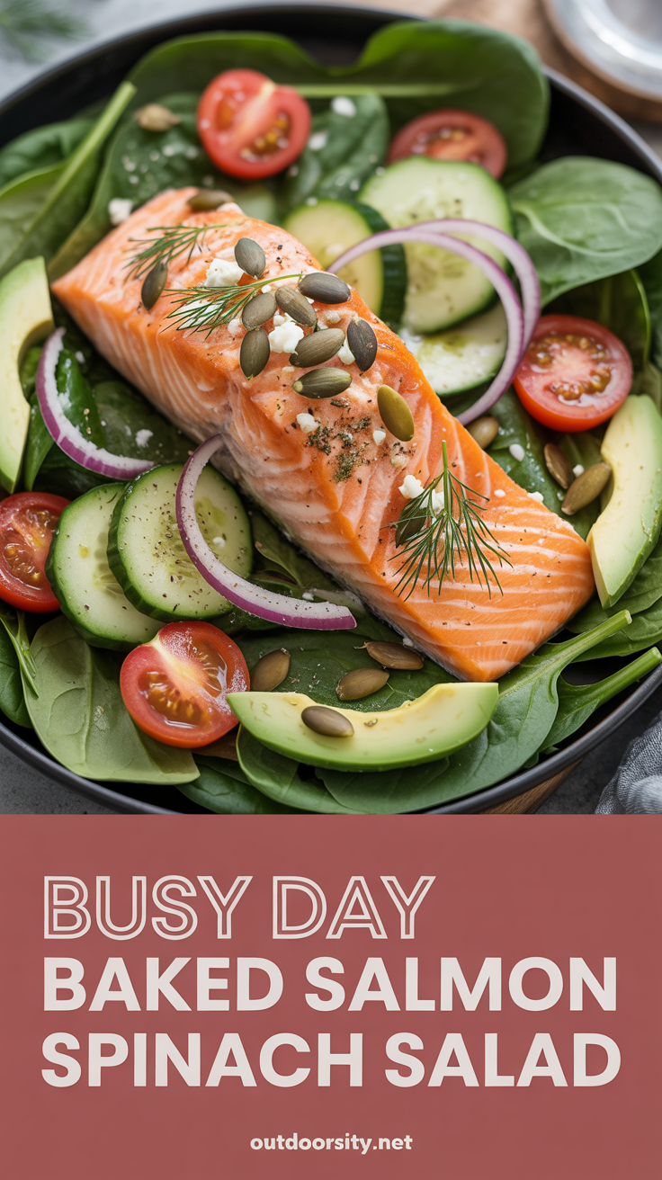 pin-1-Busy day baked salmon spinach salad-3