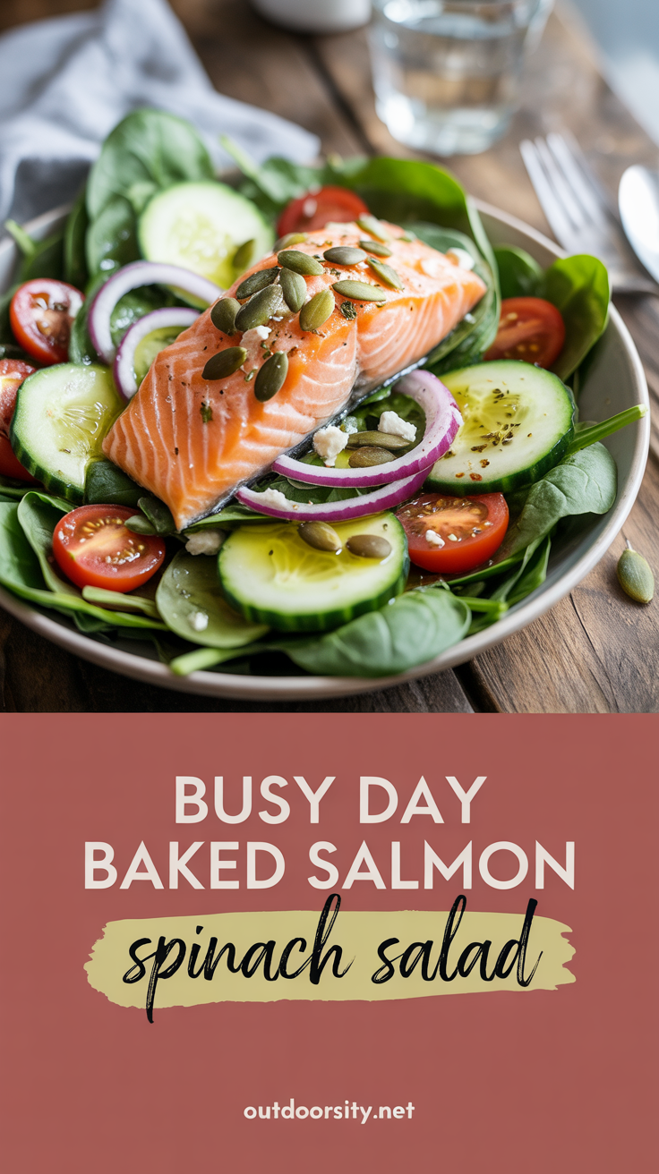 pin-1-Busy day baked salmon spinach salad-5