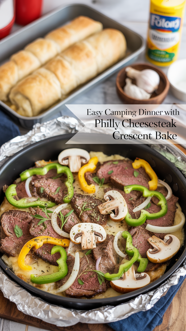 pin-1-Easy Camping Dinner With Philly Cheesesteak Crescent Bake-4-1
