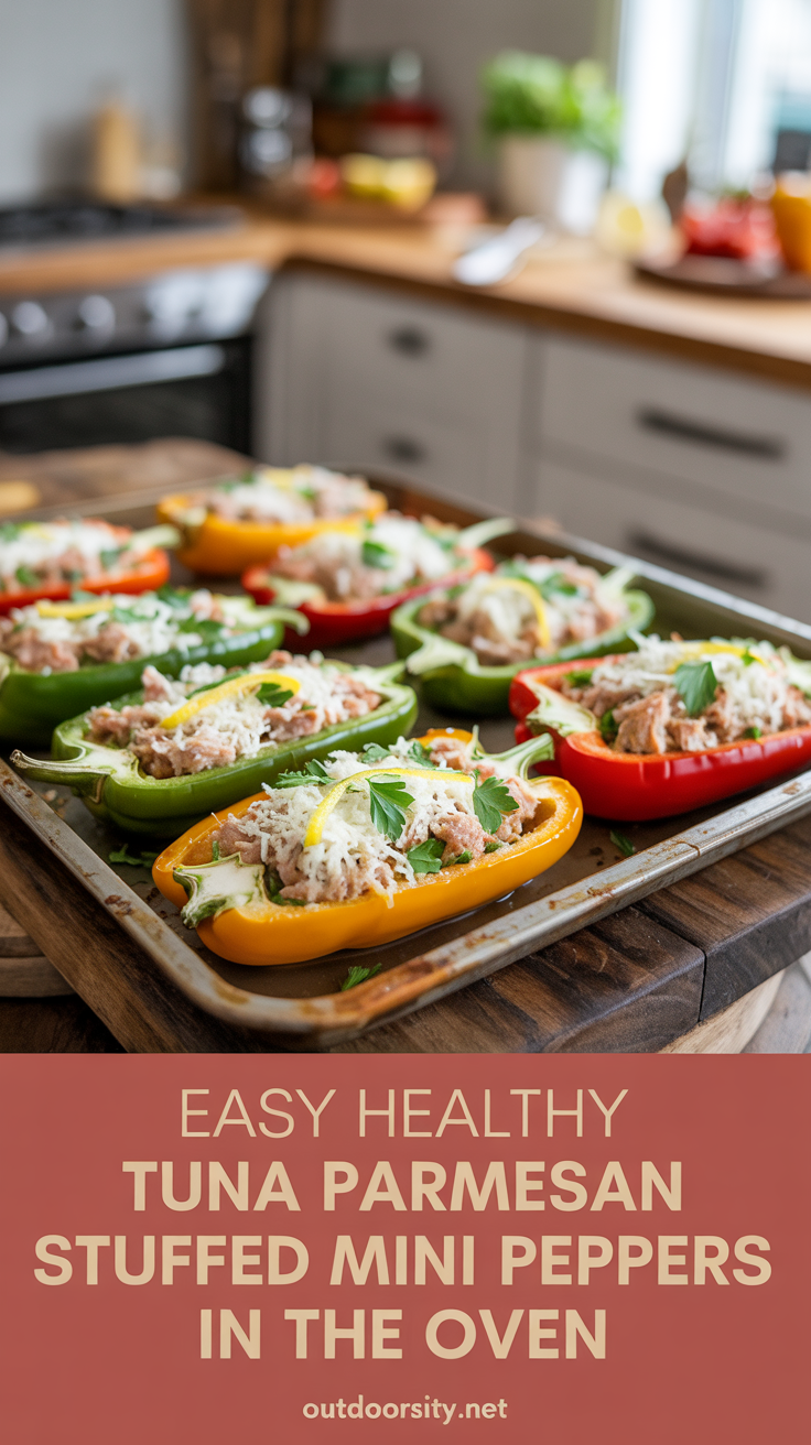 pin-1-Easy Healthy Tuna Parmesan Stuffed Mini Peppers in the Oven-5