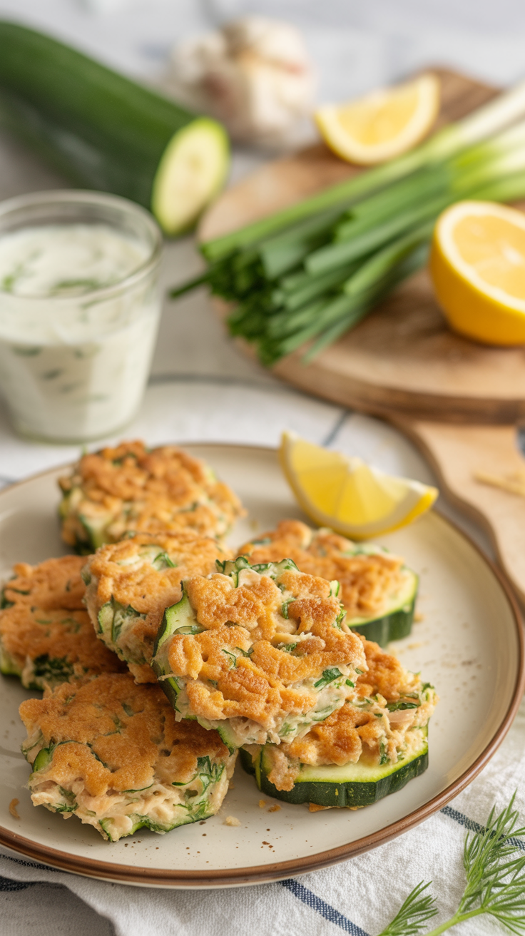 pin-1-Easy Healthy Tuna Zucchini Fritter Snack in the Air Fryer-5