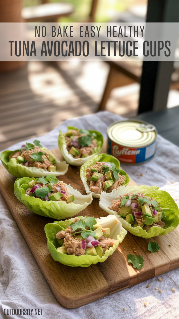pin-1-No Bake Easy Healthy Tuna Avocado Lettuce Cups-4