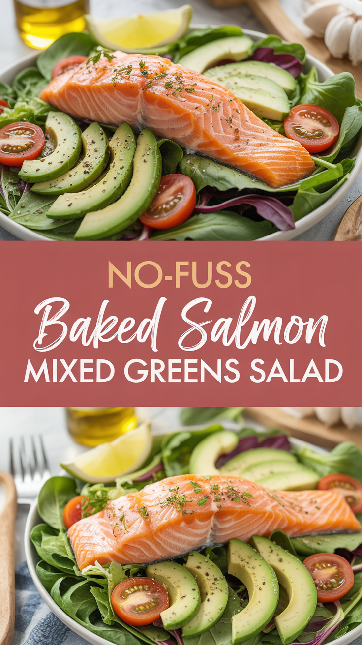 pin-1-No-fuss baked salmon mixed greens salad-3-1