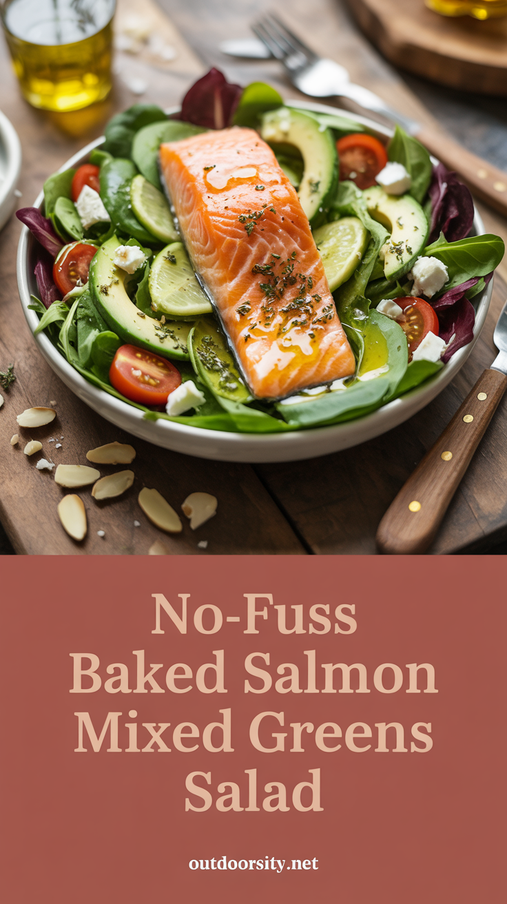 pin-1-No-fuss baked salmon mixed greens salad-3