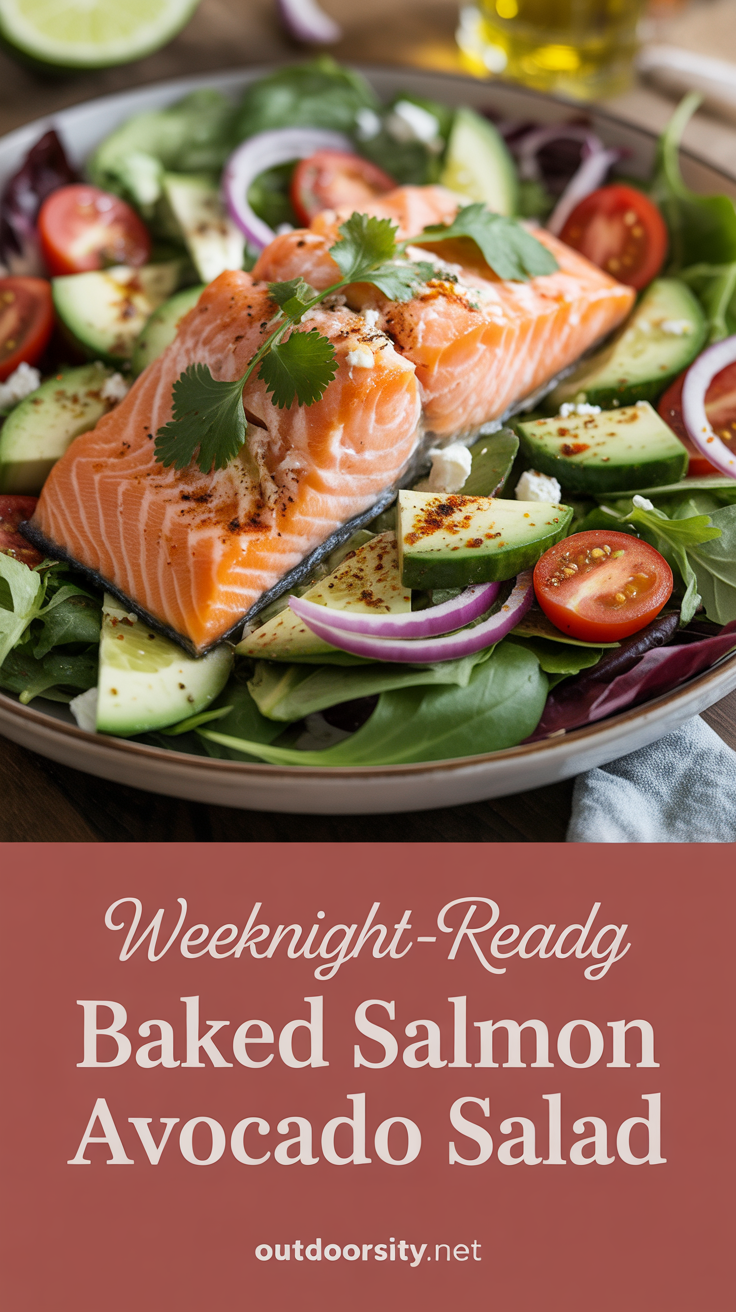 pin-1-Weeknight-ready baked salmon avocado salad-1