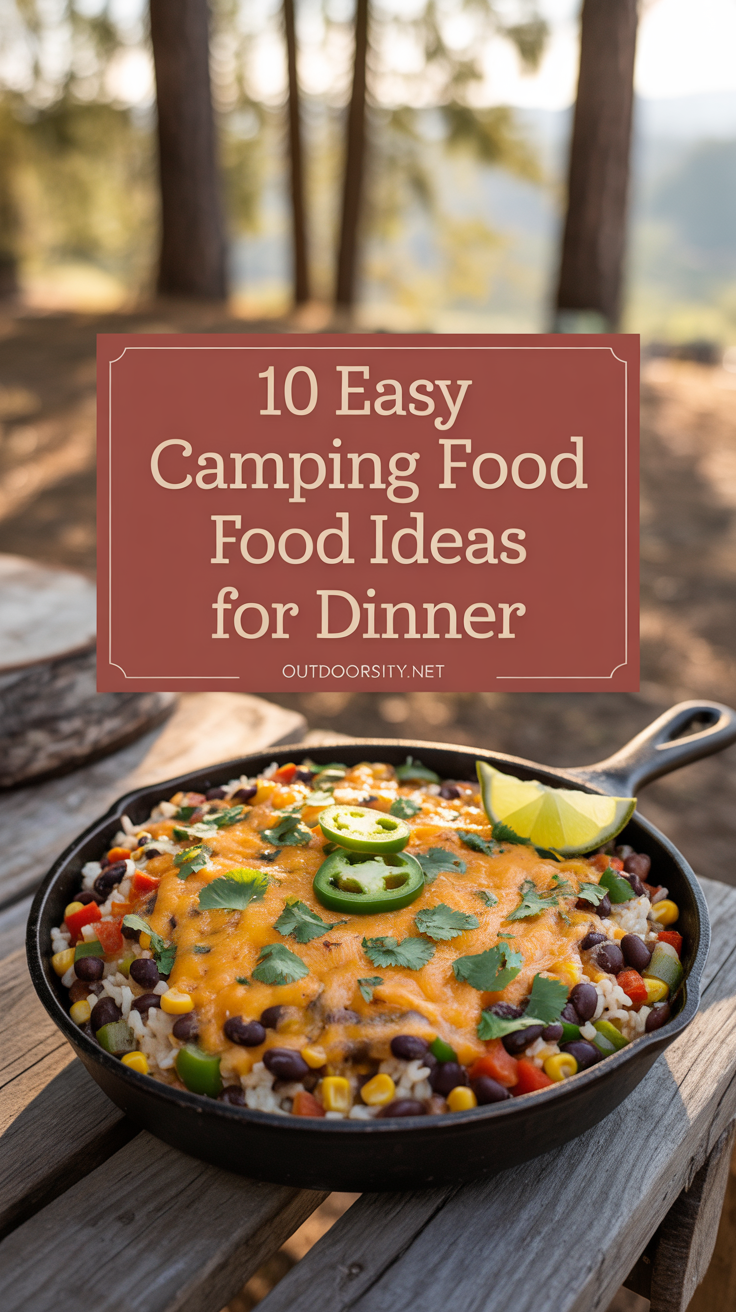 pin-10-Easy Cheesy Black Bean Rice Skillet For Camping Dinner-4