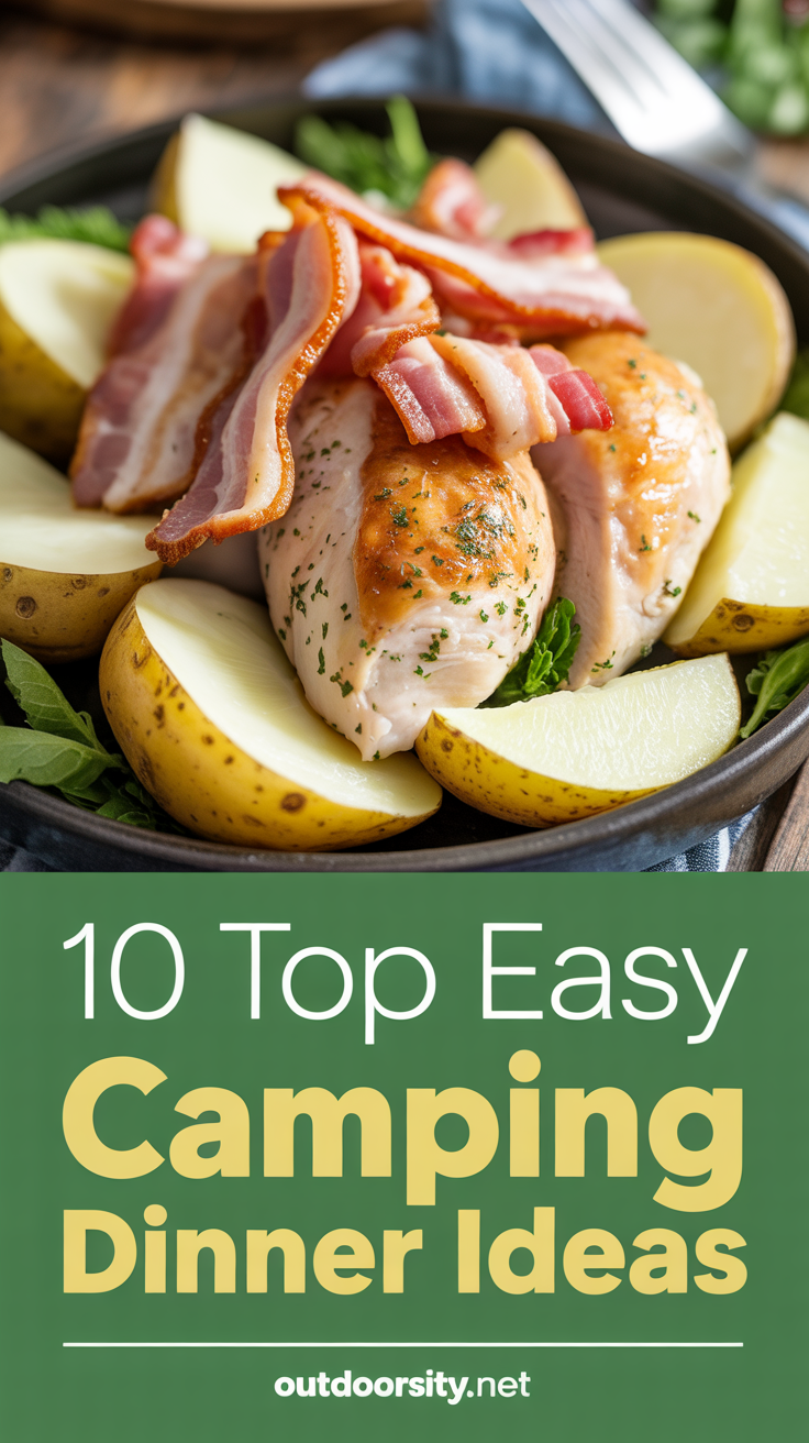 Top Easy Camping Dinner Ideas - pin-1-Bacon Ranch Potato Chicken For Easy Camping Dinner-3