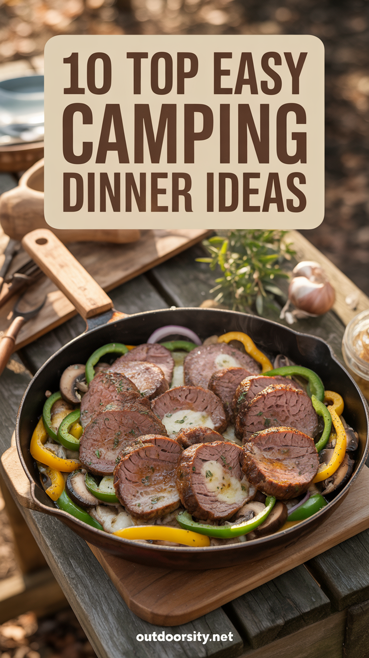 Top Easy Camping Dinner Ideas - pin-5-Easy Camping Dinner With Philly Cheesesteak Crescent Bake-1