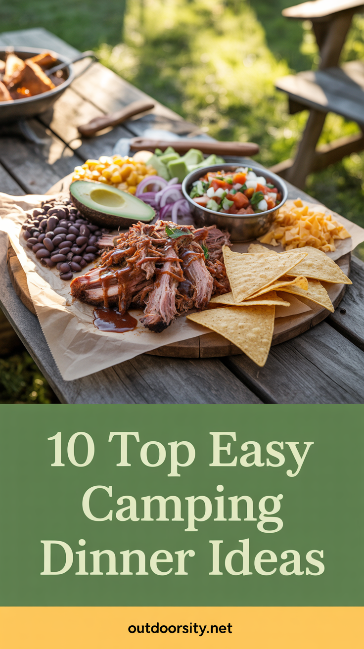 Top Easy Camping Dinner Ideas - pin-7-Easy Camping Food With Pulled Pork Nachos (Including Cooking Hacks & Tips)-3